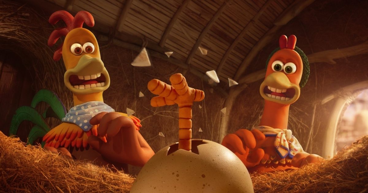 An egg hatches in Chicken Run: Dawn of the Nugget