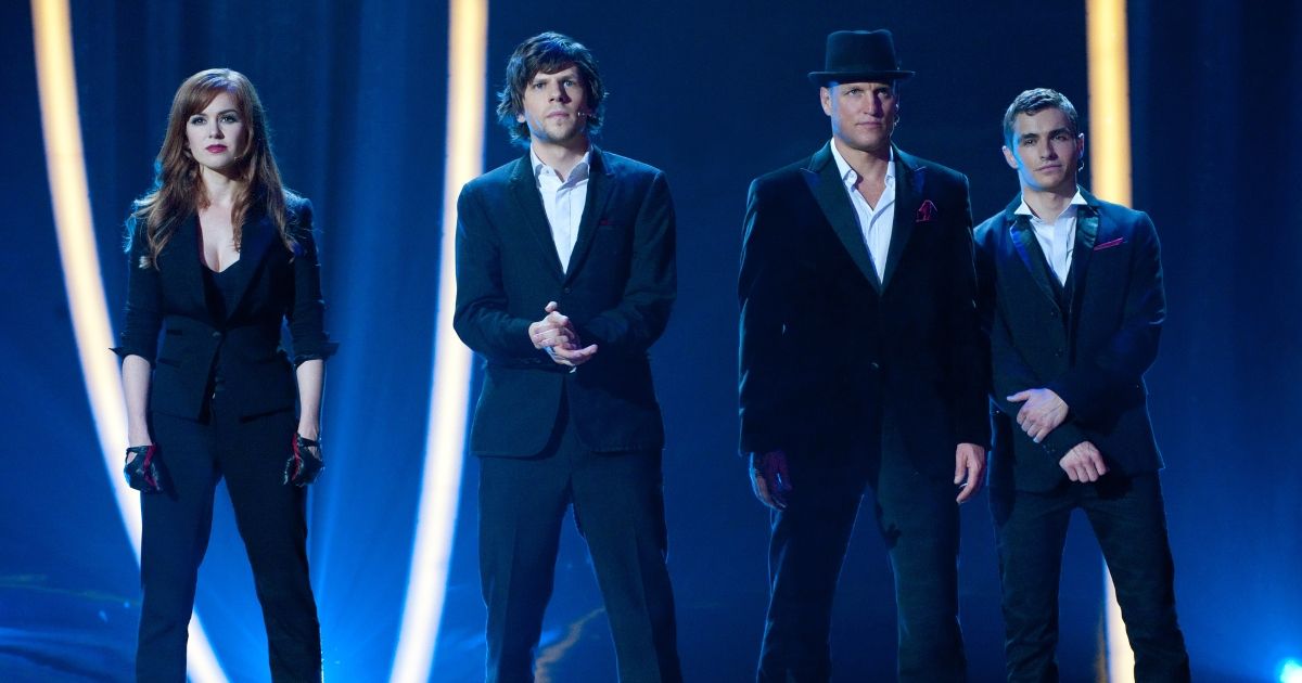 Isla Fisher, Jesse Eisenberg, Woody Harrelson, and Dave Franco in Now You See Me