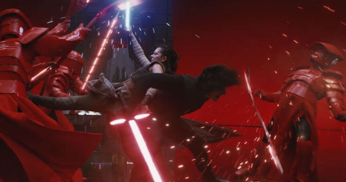Rey and Kylo in The Last Jedi