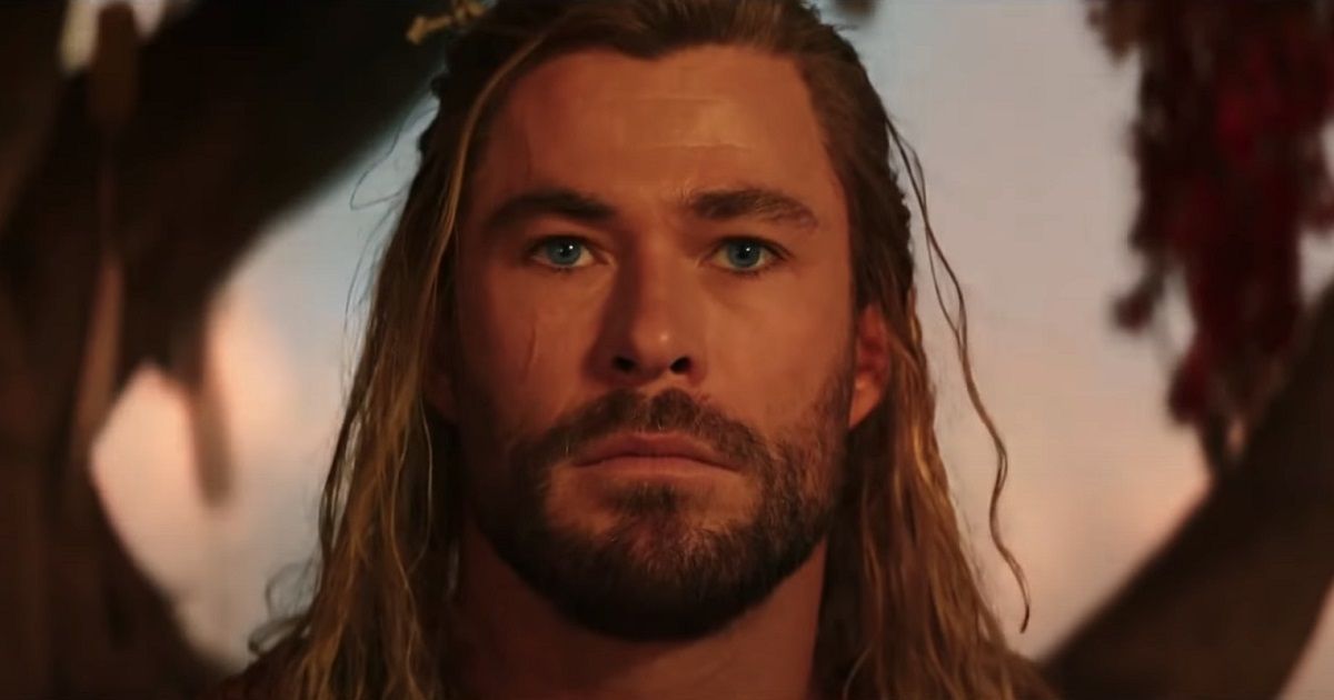 Chris Hemsworth in Valhalla in Thor Love and Thunder