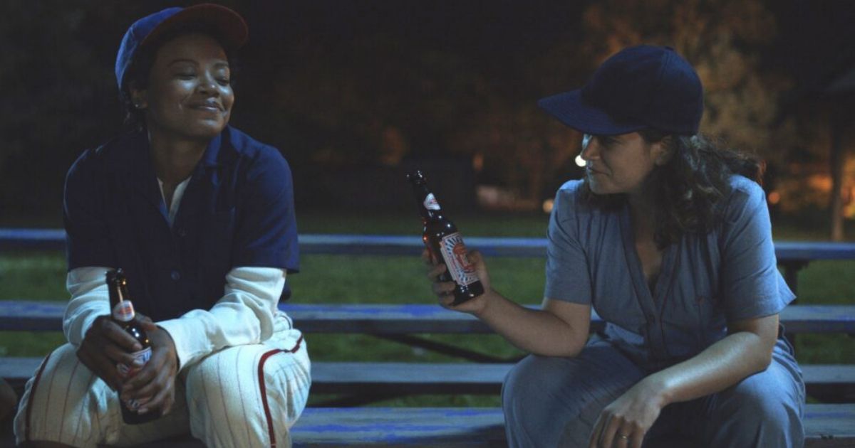 Chante Adams as Max and Abbi Jacobson as Carson Shaw in A League of Their Own