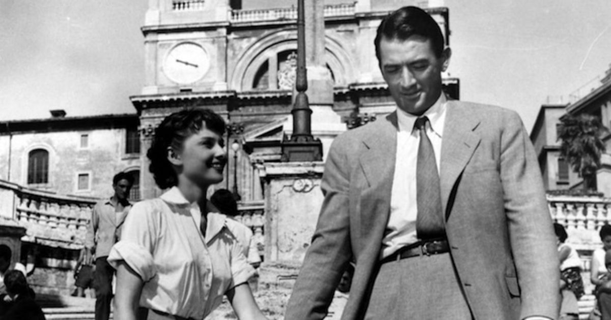 Gregory Peck and Audrey Hepburn in Edith Head's costumes for Roman Holiday