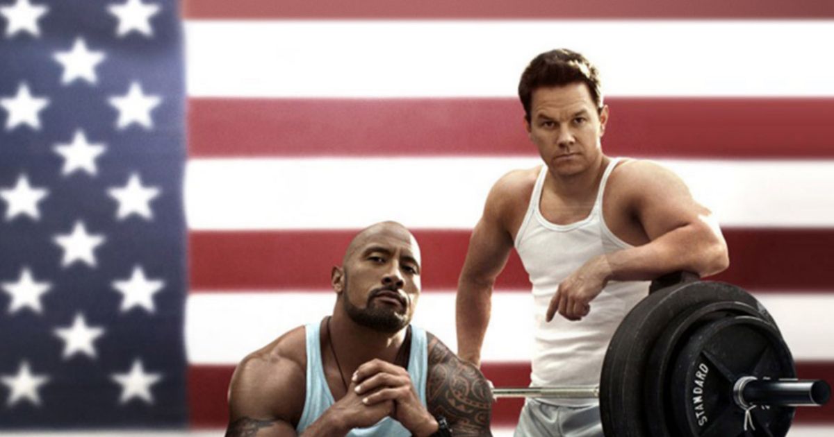 Mark Wahlberg and Dwayne the Rock Johnson in Pain and Gain