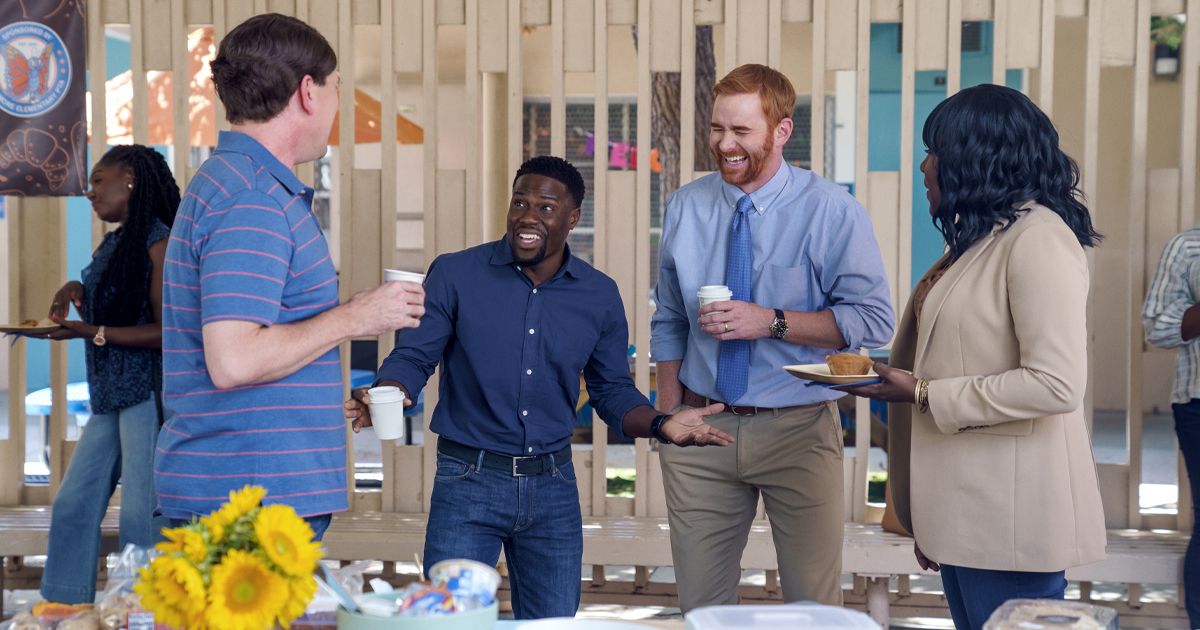 Me Time cast including Andrew Santino and Kevin Hart