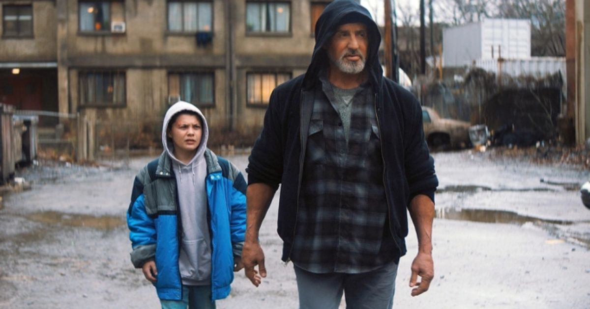 Sylvester Stallone as Samaritan and Javon Walton as Sam in the Amazon Prime Video movie Samaritan