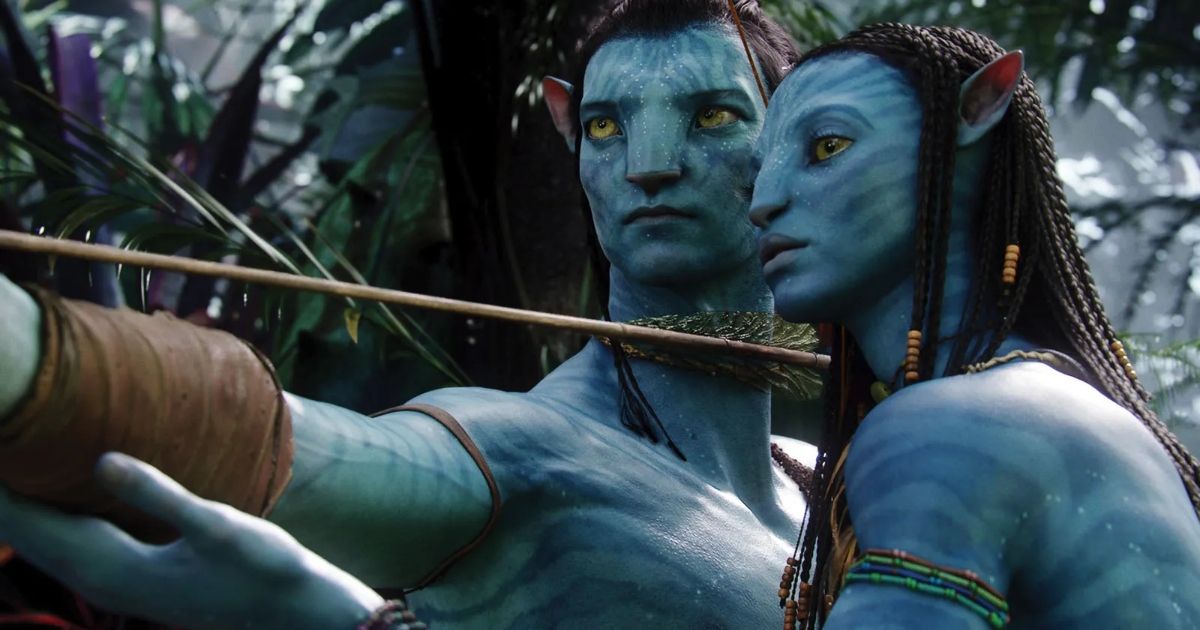 Jake and Neytiri in the James Cameron movie Avatar