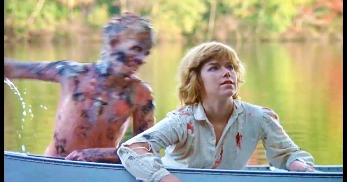 Adrienne King and Ari Lehman in Friday the 13th.
