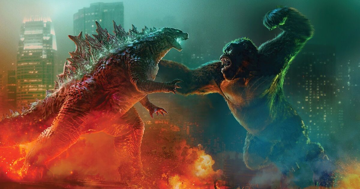 Godzilla and King Kong fighting in Godzilla vs. Kong