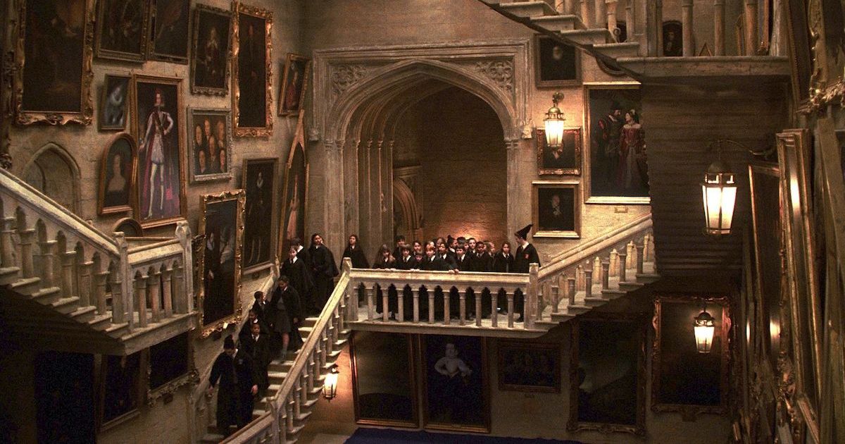 The staircase in Hogwarts from Harry Potter