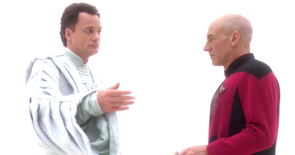 Picard and Q talking