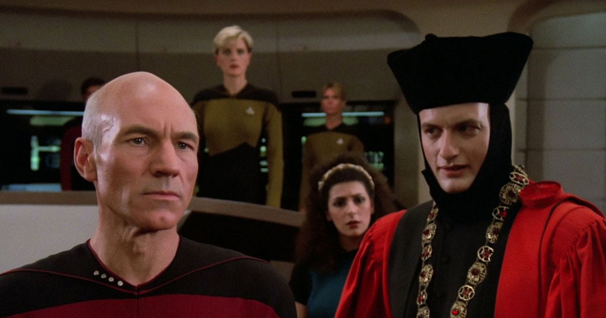 Picard meeting Q for the first time