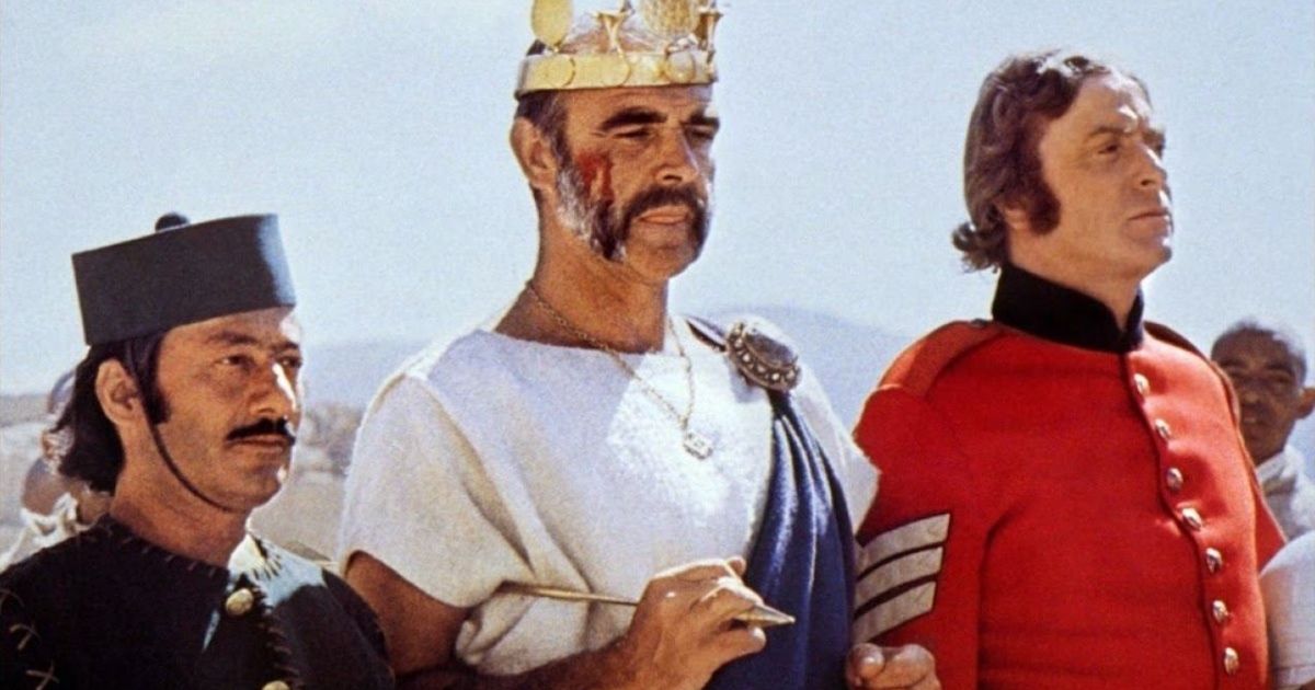 Christopher Plummer, Sean Connery, and Michael Caine in The Man Who Would Be King (1975)