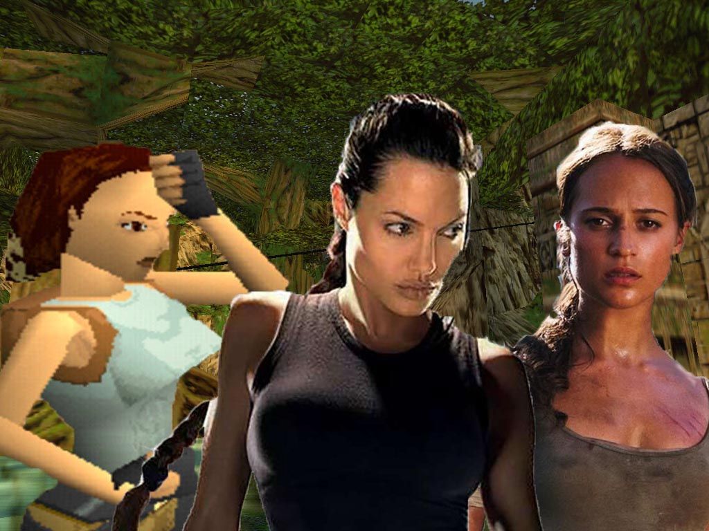 Angelina Jolie and Alicia Vicander both as Lara Croft