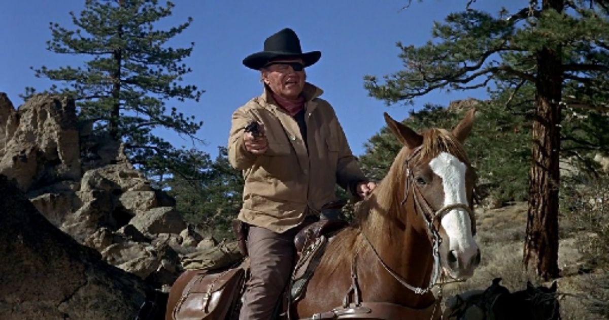 John Wayne as Rooster Cogburn in True Grit