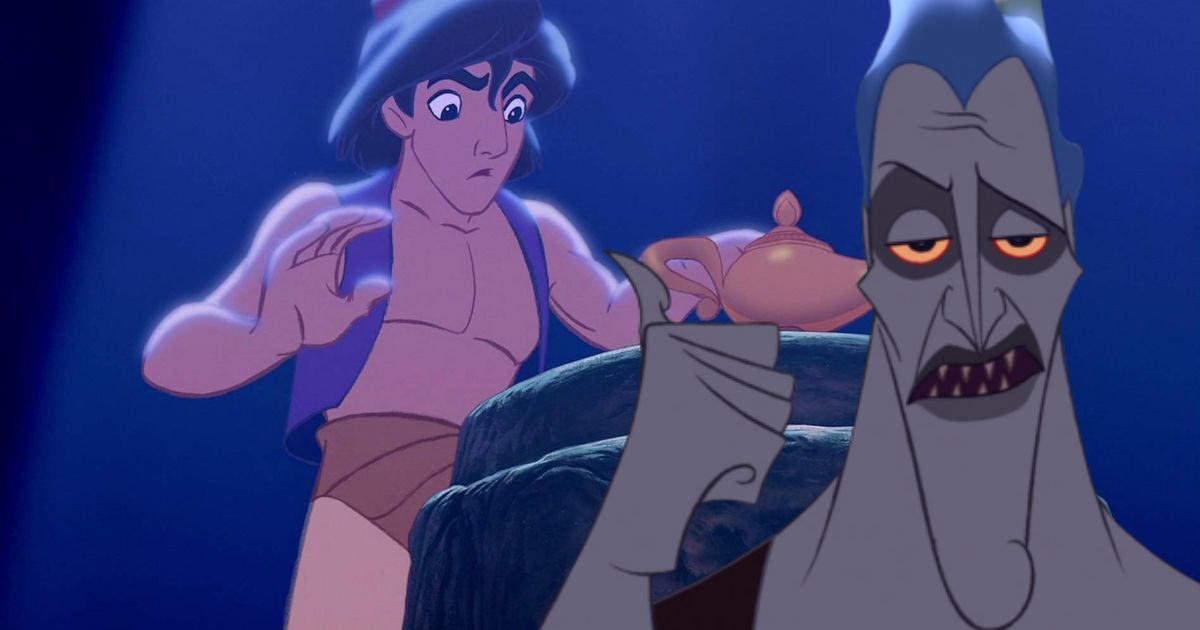 Aladdin e Hades de Hércules nos melhores filmes da Disney dos anos 90