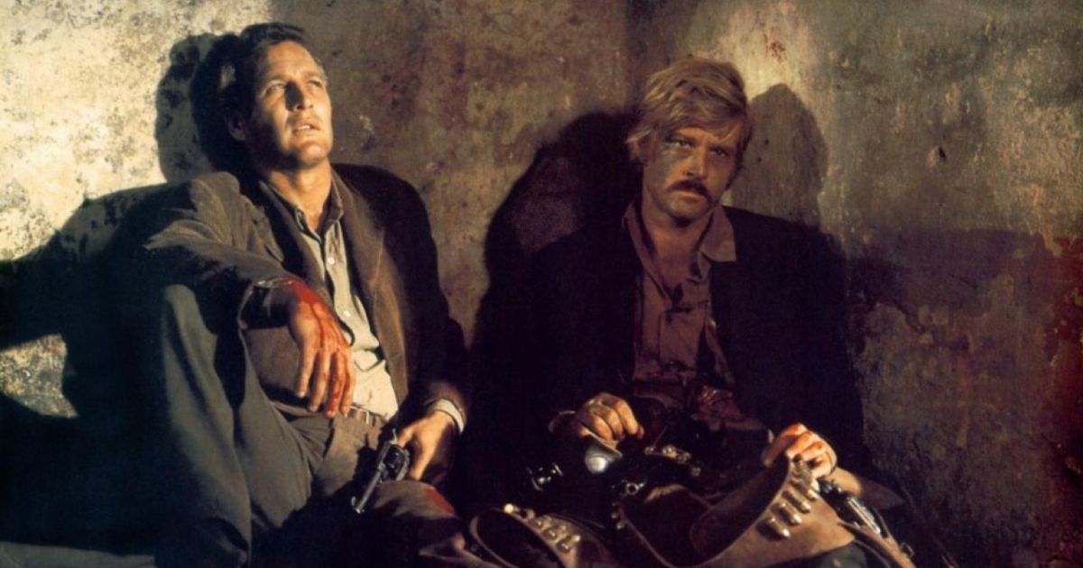 Butch Cassidy and the Sundance Kid battered down and taking shelter