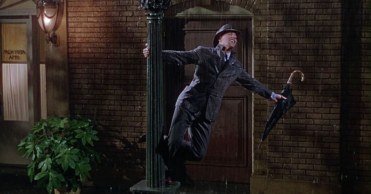 Gene Kelly in Singin' in the Rain, one of the best musicals of the 50's