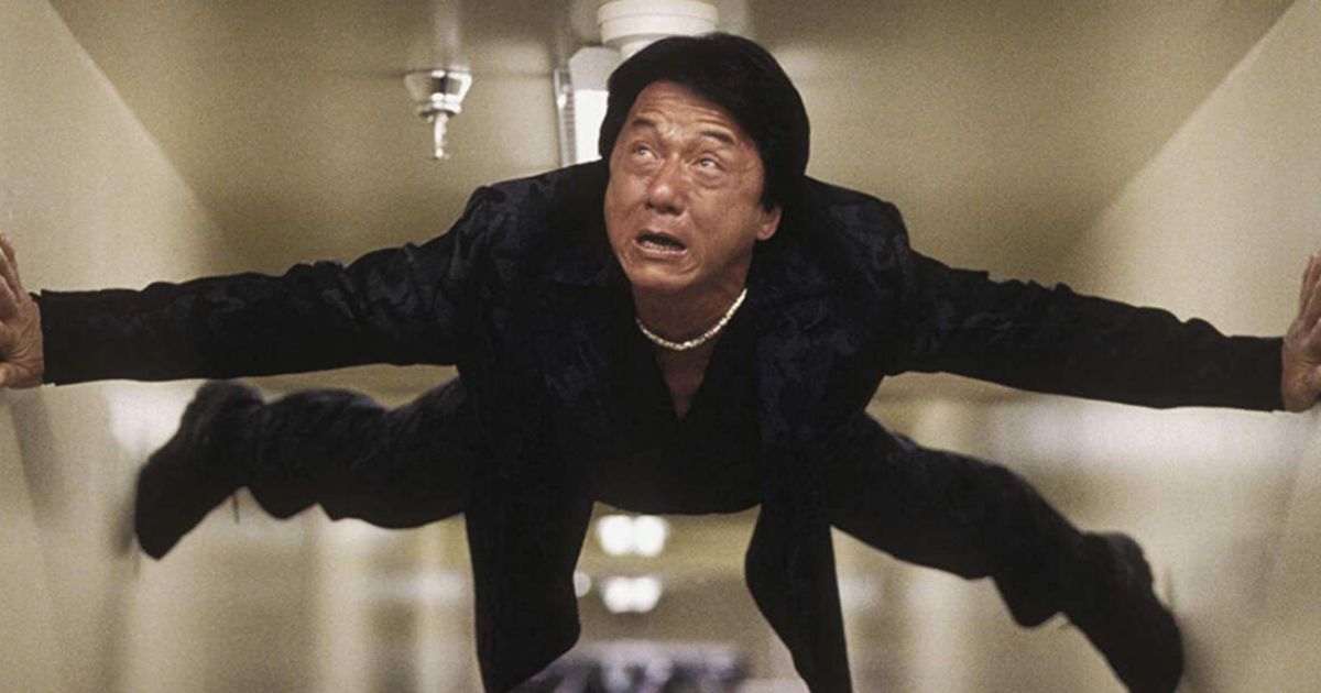 Jackie Chan hugs the walls in Rush Hour 3