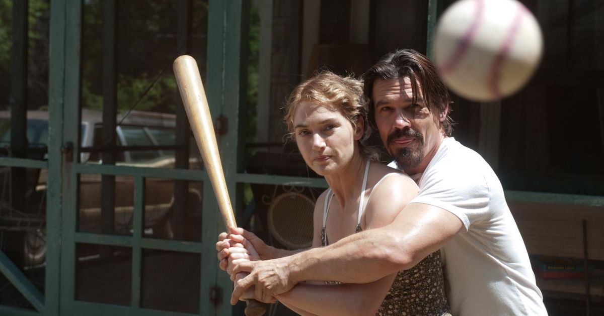 Josh Brolin teaches Kate Winslet baseball in the movie Labor Day