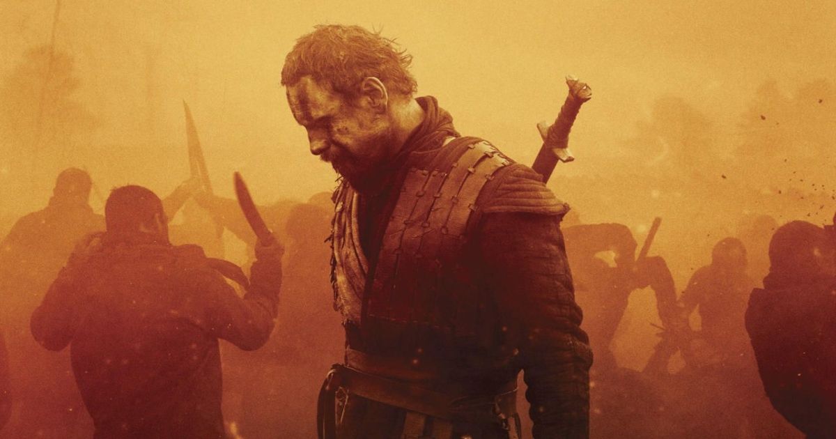 Michael Fassbender surrounded by war in Macbeth 