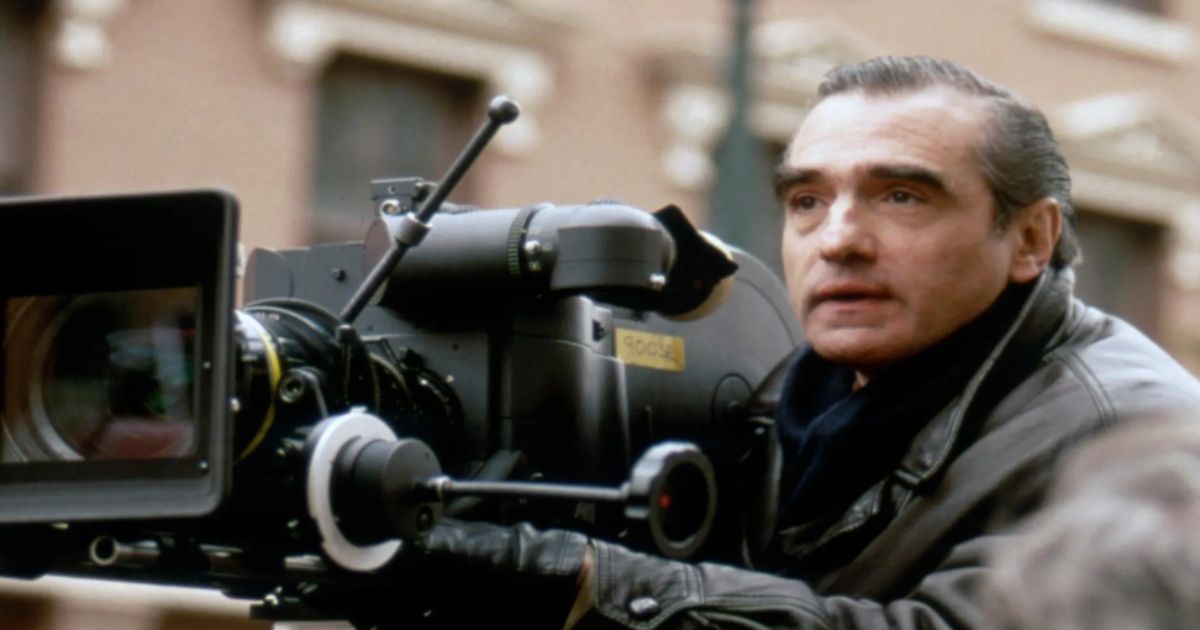 Martin Scorsese holds the camera on set