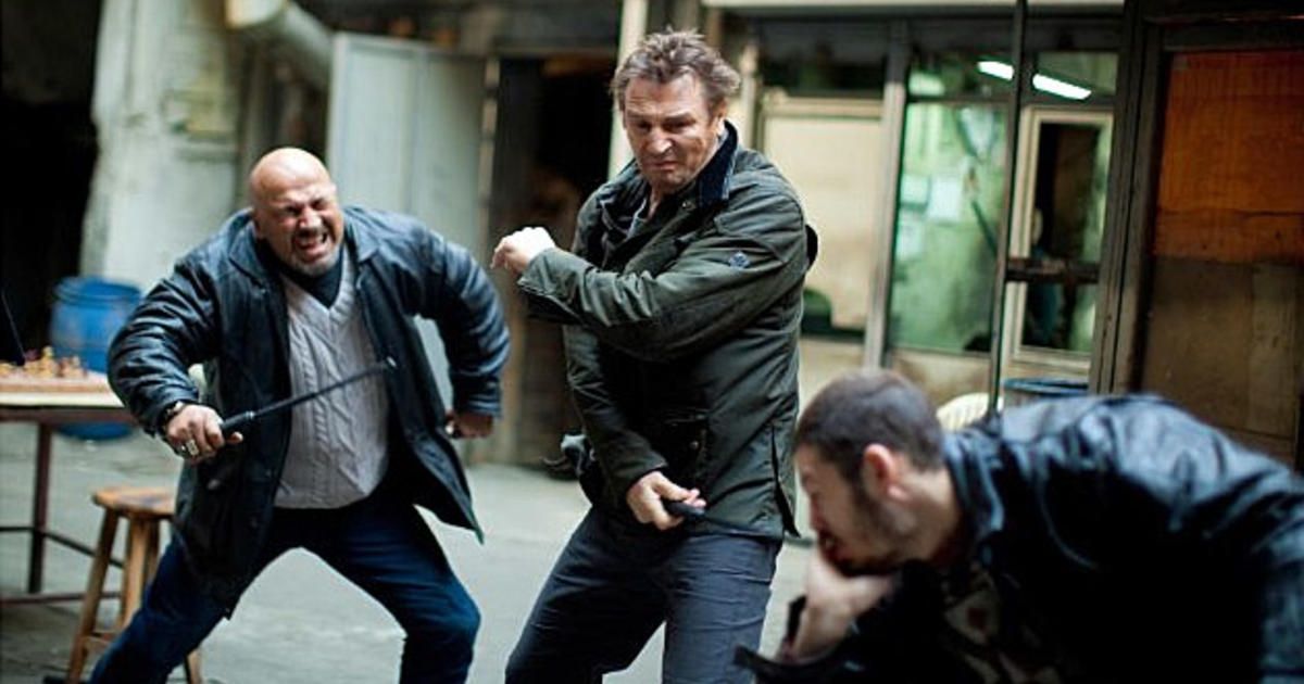 Liam Neeson in a fight scene in Taken