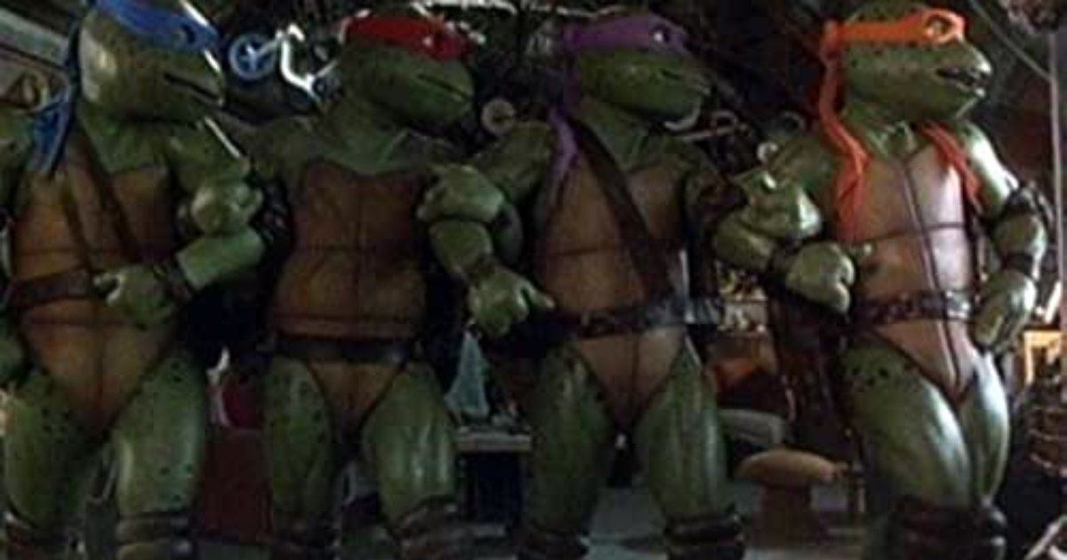 The brothers dance in a line in Teenage Mutant Ninja Turtles 3