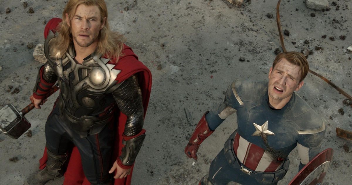 Chris Evans and Chris Hemsworth in The Avengers