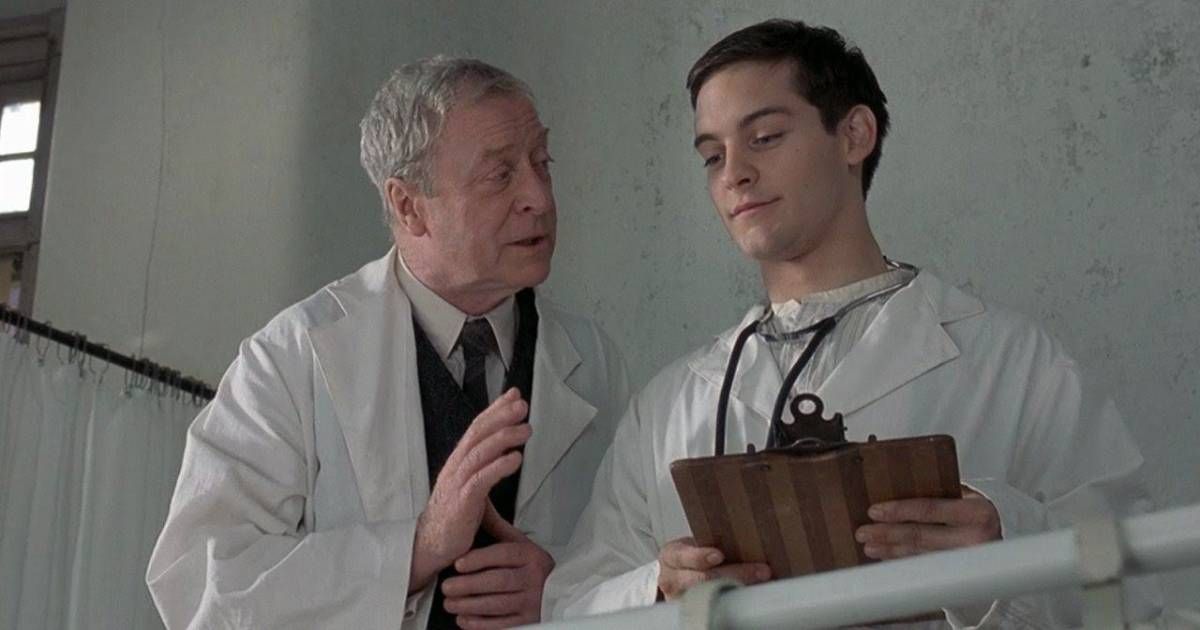 Michael Caine and Tobey Maguire in The Cider House Rules (1999)