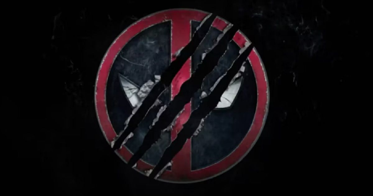 Logotipo de Deadpool 3 mostrando a máscara de Deadpool com cortes de Wolverine