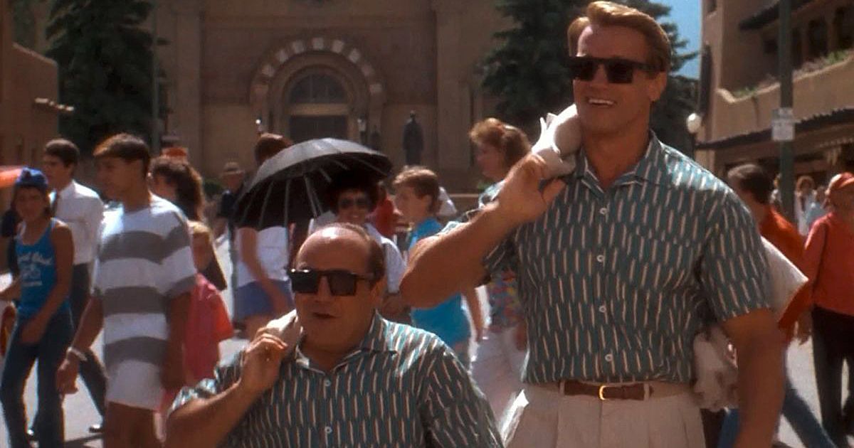 DeVito and Schwarzenegger in Twins (1988)