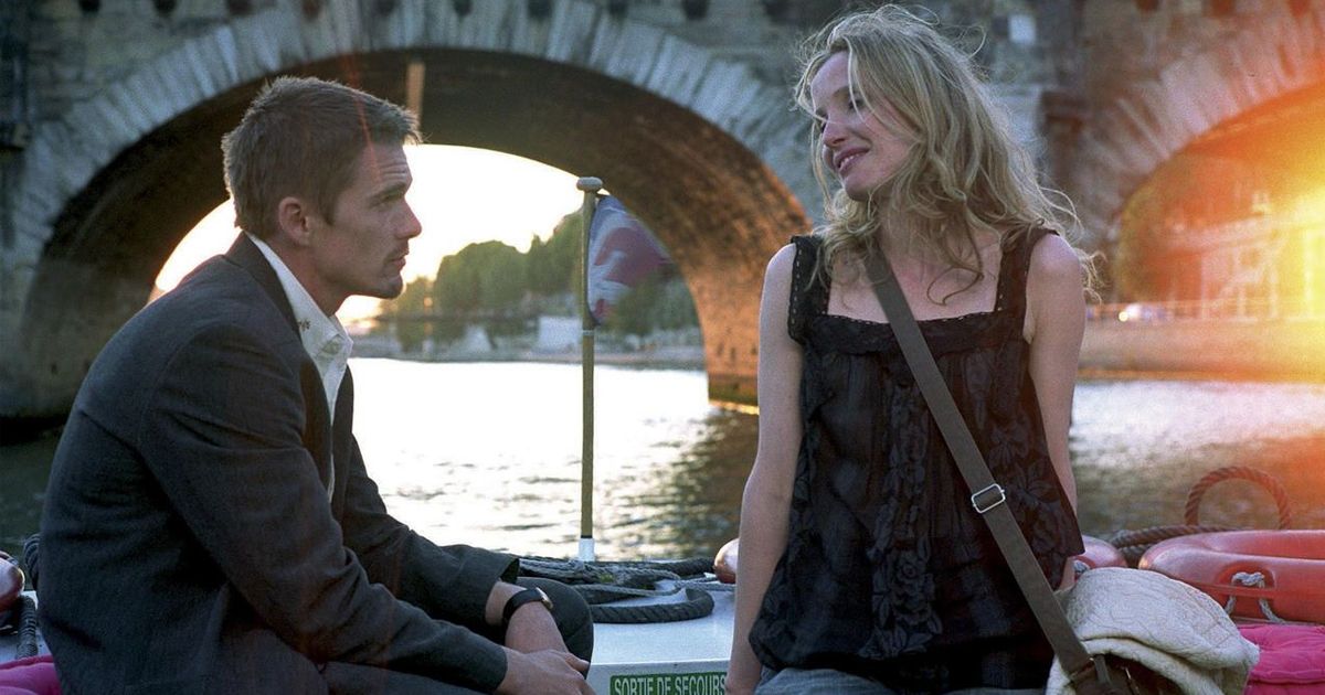 Antes do pôr do sol filme com Ethan Hawke e Julie Delpy