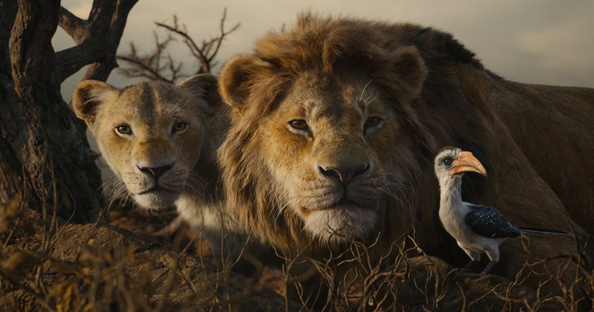Simba e Nala no remake de O Rei Leão de 2019 da Disney