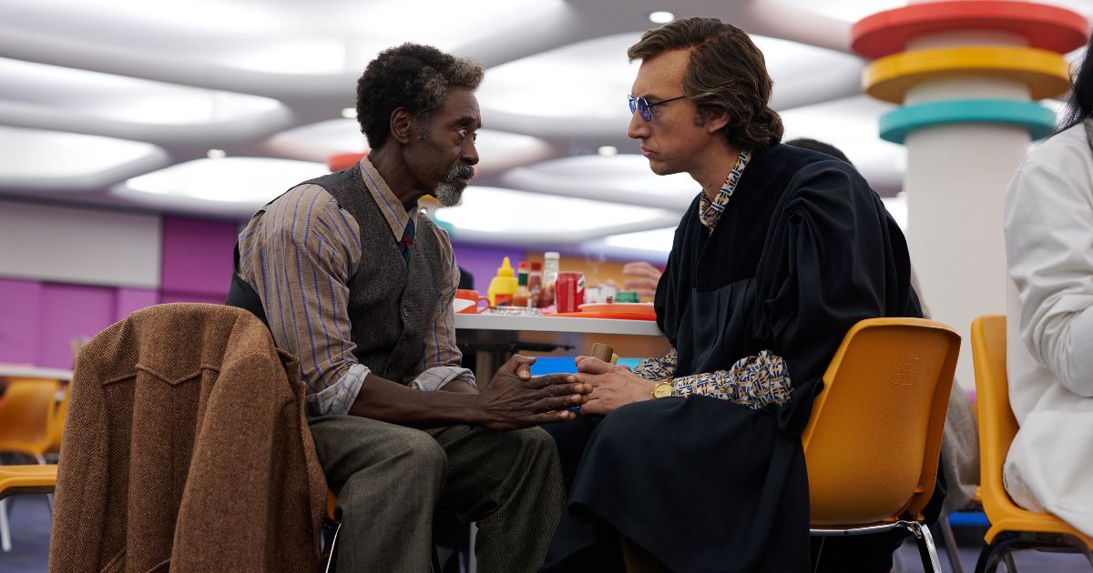 Don Cheadle and Adam Driver in the movie White Noise on Netflix