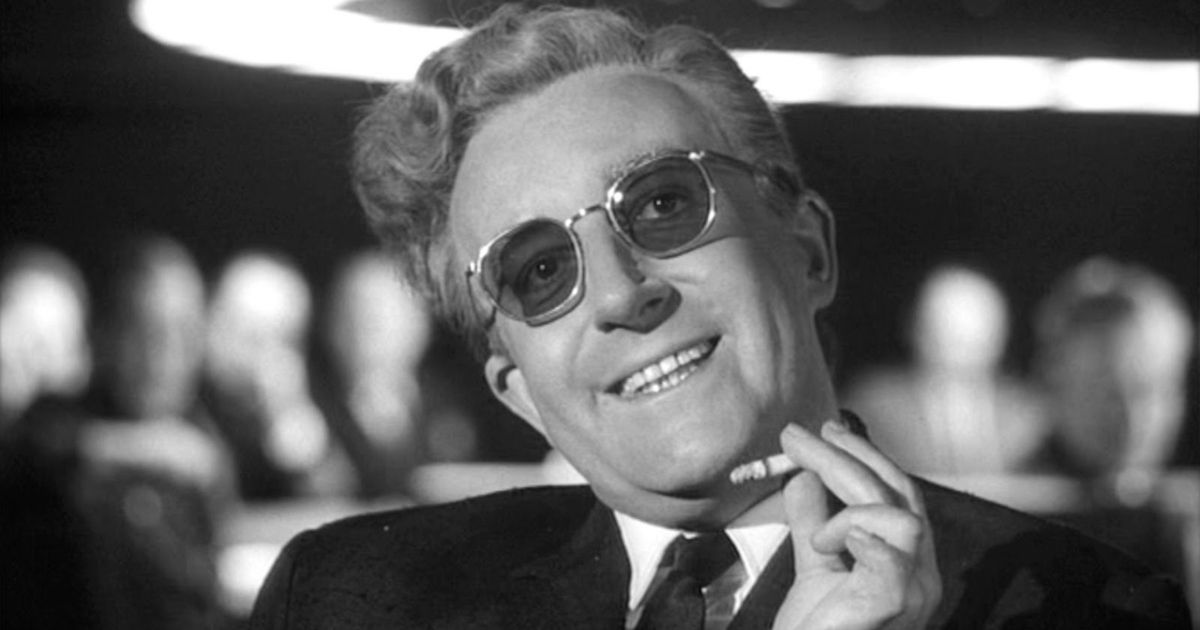 Peter Sellers in Dr. Strangelove or: How I Learned to Stop Worrying and Love the Bomb
