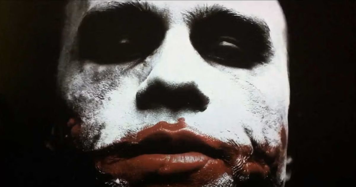 Heath Ledger in Joker face paint for The Dark Knight
