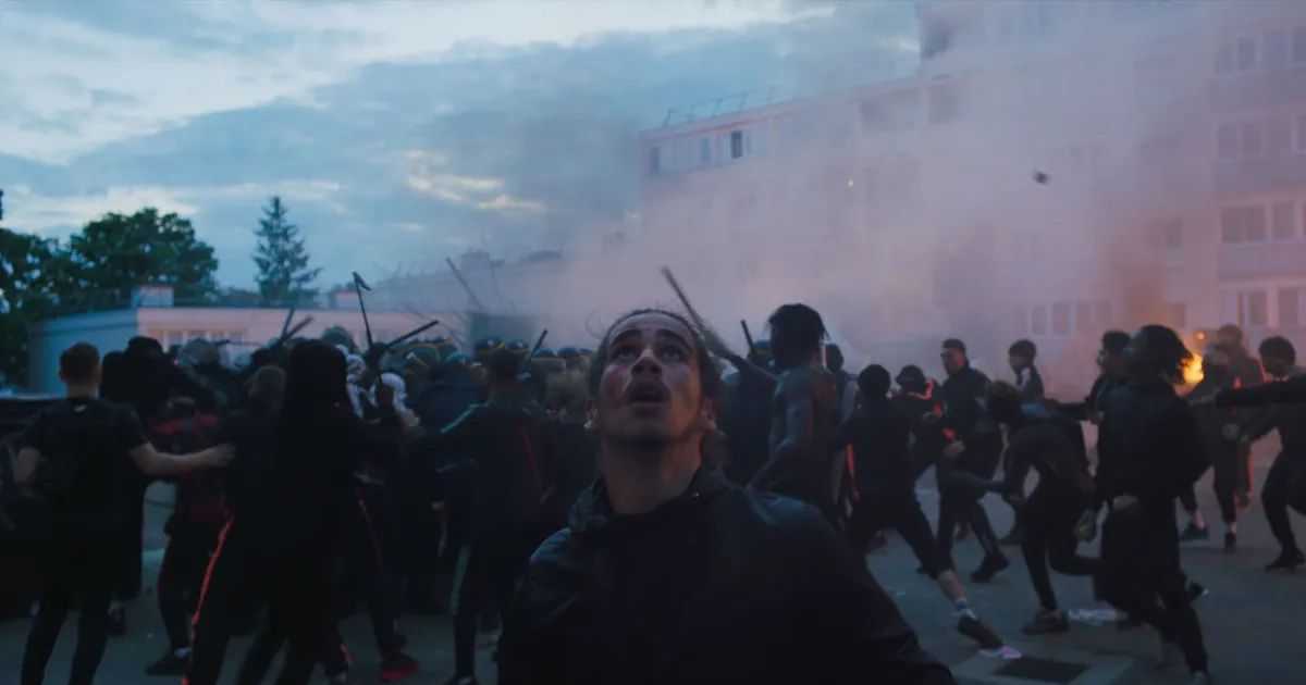 Riots in Romain Gavras Netflix movie Athena