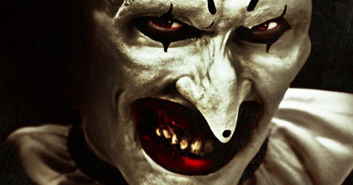 Damien Leone's movie Terrifier, close-up on Art the Clown's face