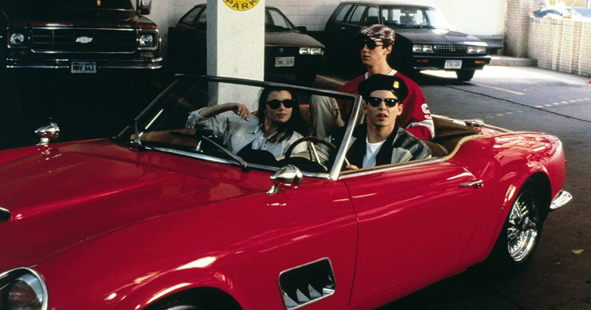 Matthew Broderick, Alan Ruck, and Mia Sara in Ferris Bueller's Day Off.