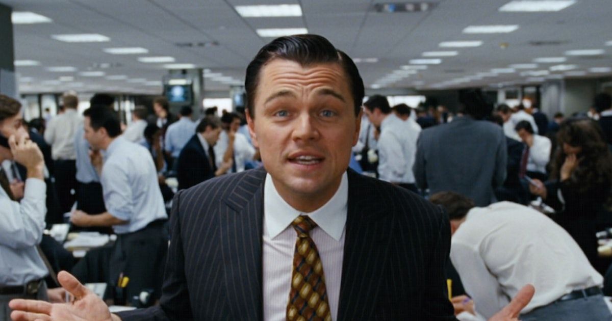 Leonardo DiCaprio as Jordan Belfort in Martin Scorsese's The Wolf of Wall Street (2013)