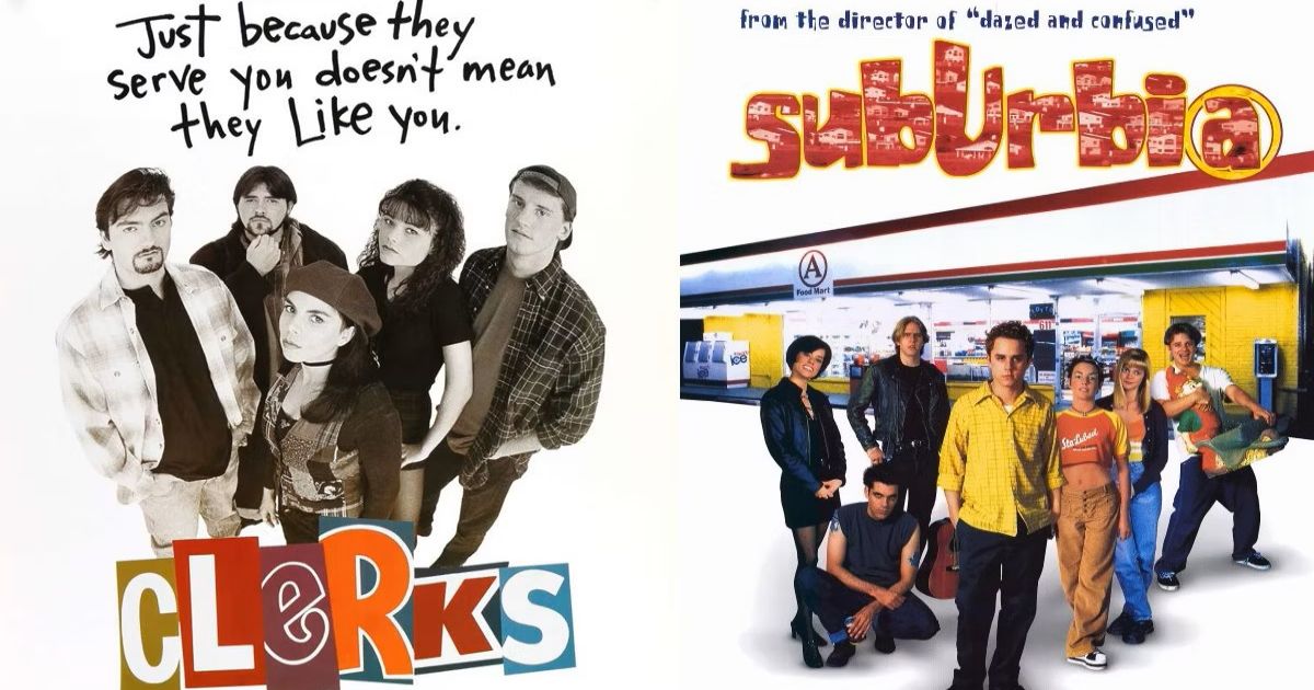 Clerks from Smith and SubUrbia from Linklater movie posters