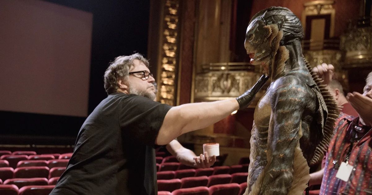 Guillermo del Toro no set de A Forma da Água