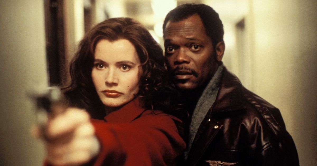 Geena Davis as Charly and Samuel L. Jackson as Mitch Henessey