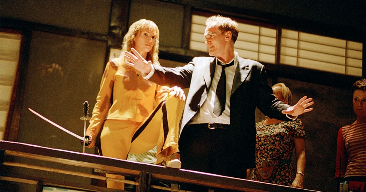 Quentin Tarantino on the set of Kill Bill