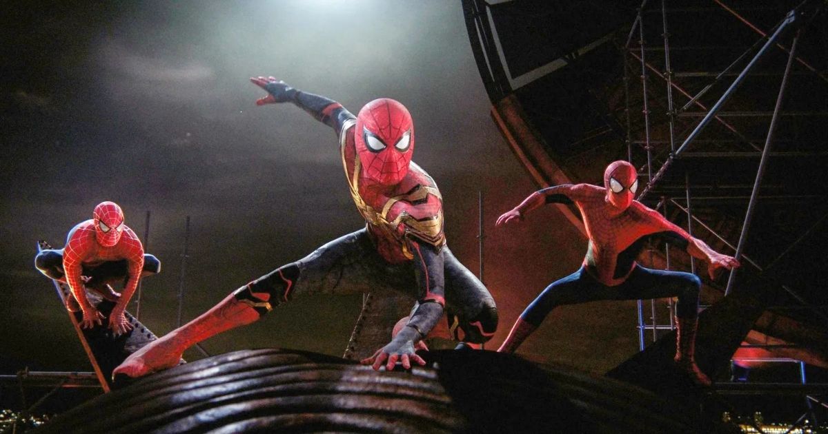 Tom Holland, Tobey Maguire e Andrew Garfield em Homem-Aranha: De jeito nenhum para casa