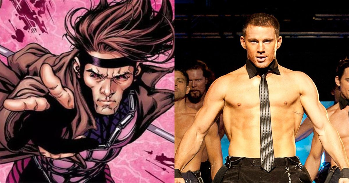 The character "Gambit" next to actor Channing Tatum