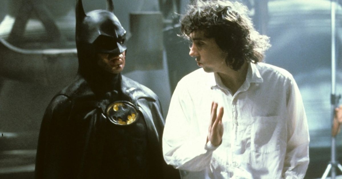 Tim Burton on the set of Batman