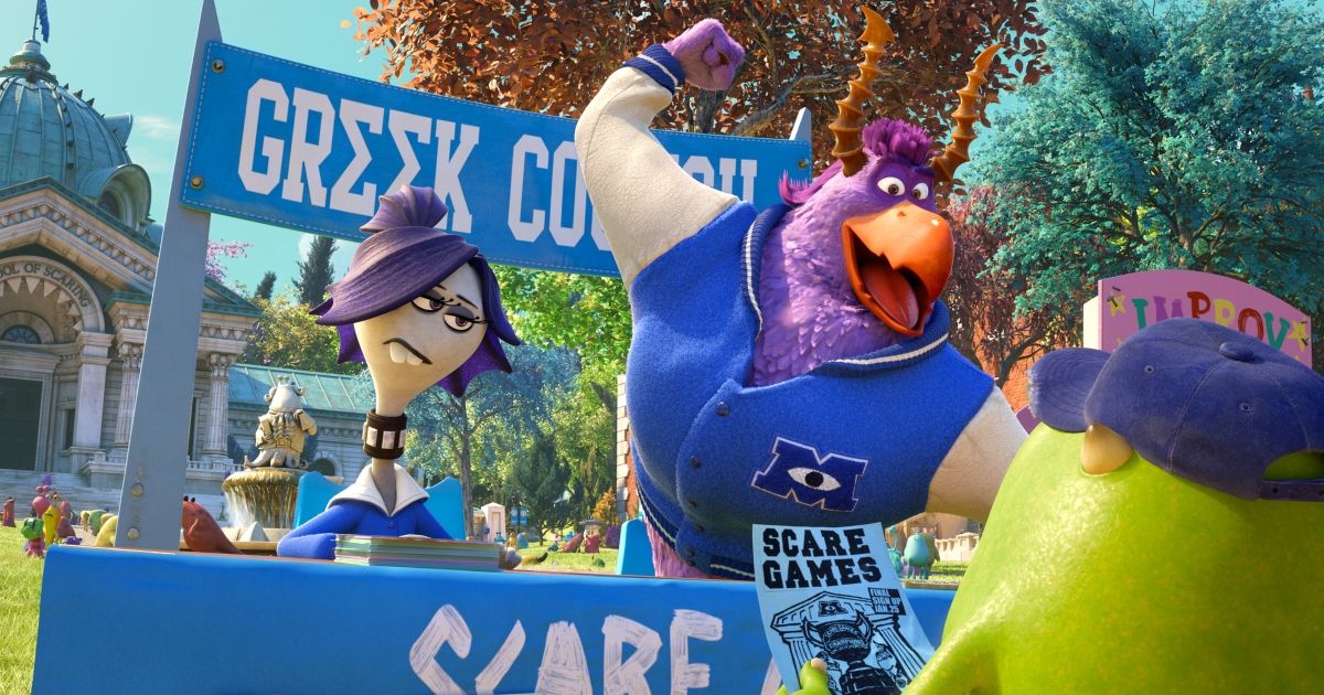 Claire Wheeler (Aubrey Plaza) and Brock Pearson (Tyler Labine) in Monsters University