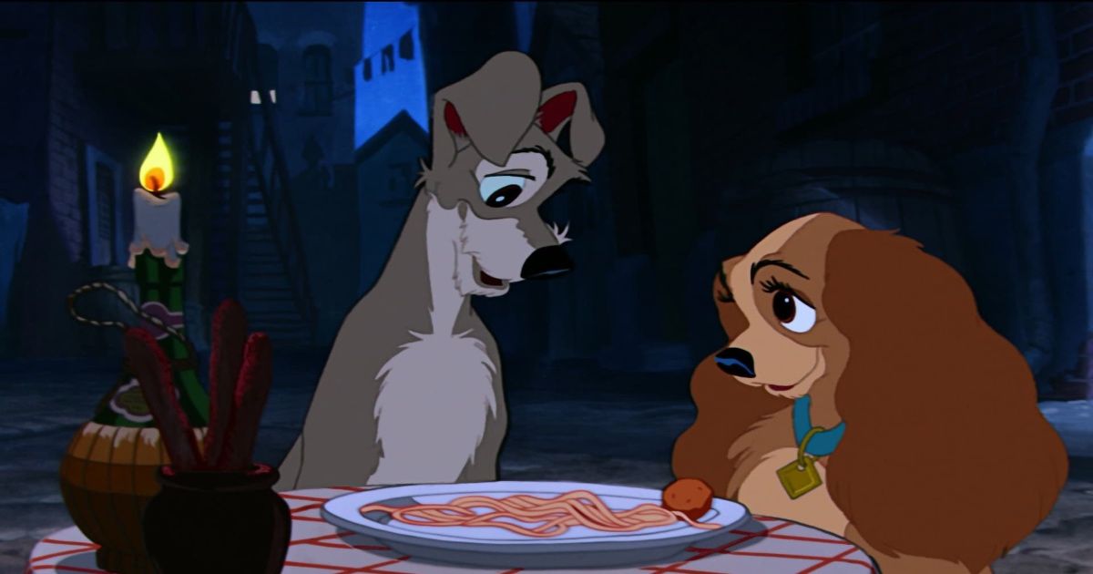 A scene from Lady and the Tramp.