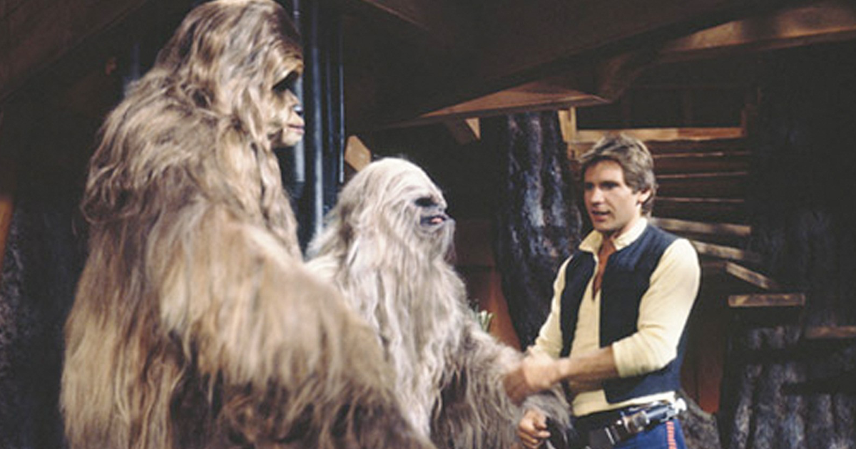 Peter Mayhew, Mickey Morton & Harrison Ford in The Star Wars Holiday Special
